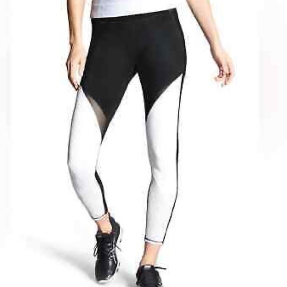 Athletes Precision 7/8 Ankle Tight Legging Black White Mesh